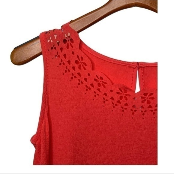 PAPERMOON Stitchfix Lasercut Sleeveless Blouse Coral NWT XS - Picture 4 of 9